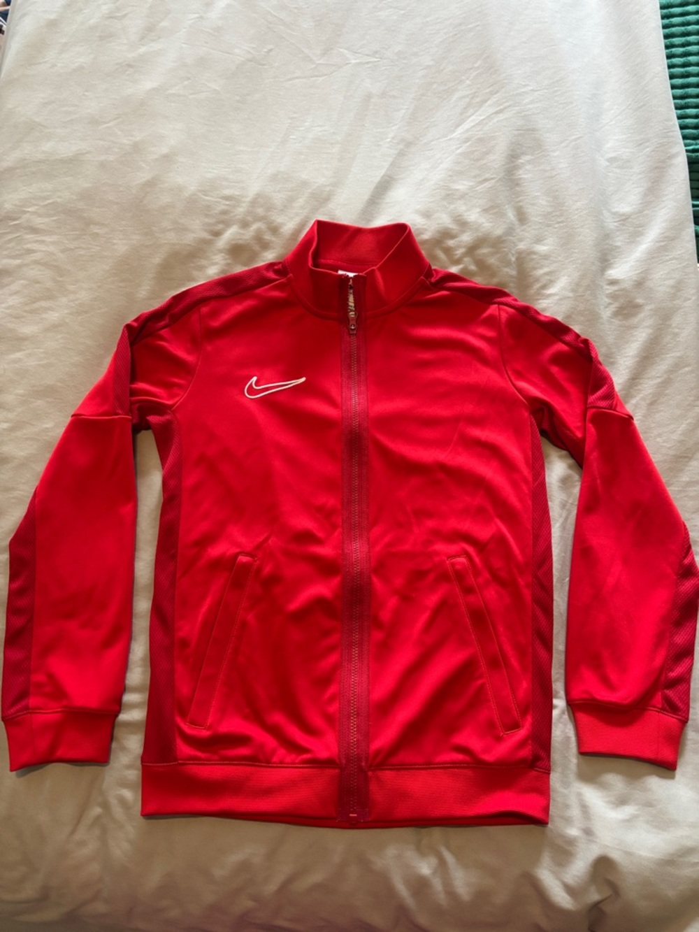Boys Nike Red Track Jacket with White Swoosh